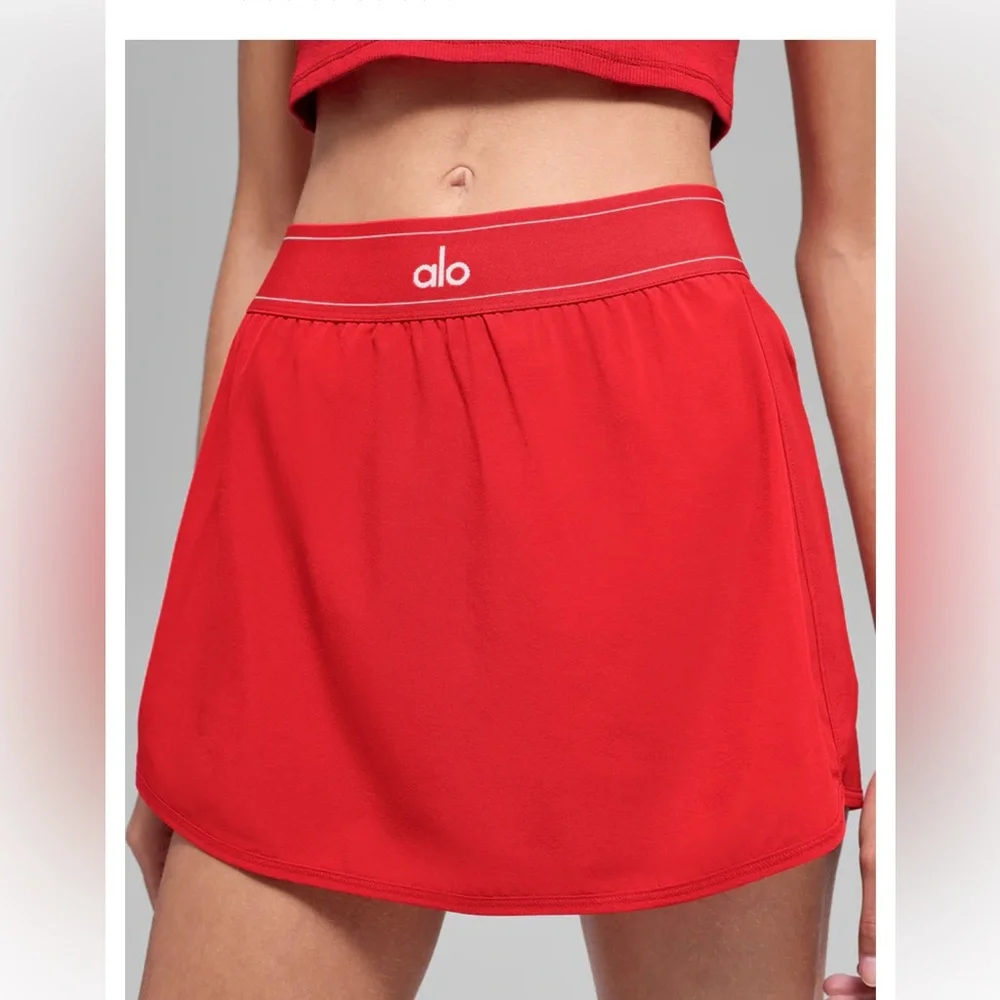 NWT ALO Yoga Match Point Tennis Skirt bright Red size xxs - sold out online - Picture 4 of 9